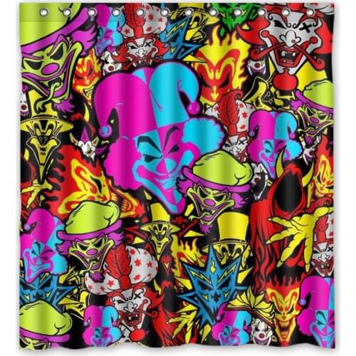 Vixm Home Insane Clown Posse Fabric Shower Curtains Customized Chinese Bathroom Curtains With Hooks 66x72 inch