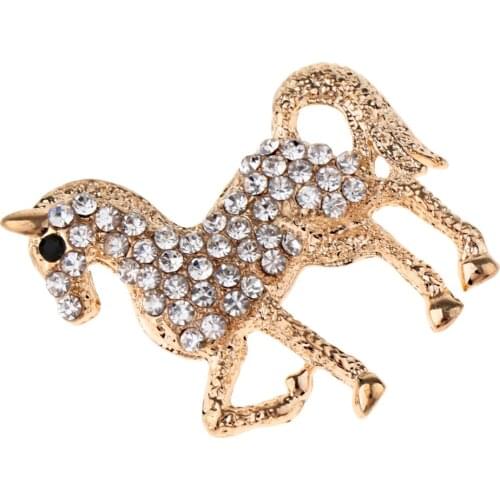 Women Gorgeous Horse Brooch Collar Lapel Pin Matching any Apparel Jewelry