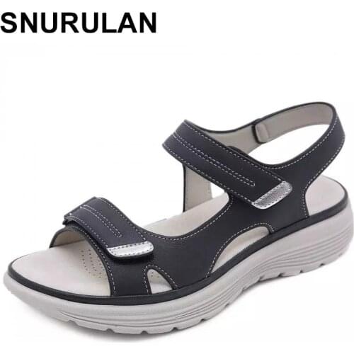 SNURULAN Women Summer Wedges Sandals Non-slip Beach Open Toe Breathable Sandals Sport Style 2020 Female New Style Shoes