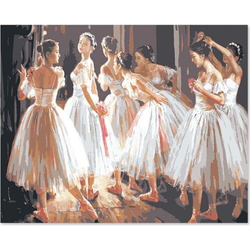 Painting by numbers art paint by number Diy digital oil drawing hand painted pic Ballerina dancing participation in the clas