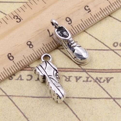 10pcs Charms Football Soccer Shoes 20x10x7mm Tibetan Pendants Crafts Making Findings Handmade Antique DIY Jewelry