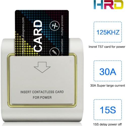 125KHz t57 t5577 tk4100 type low frequency 86*86mm standard size white surface with gold frame hotel room key card switch