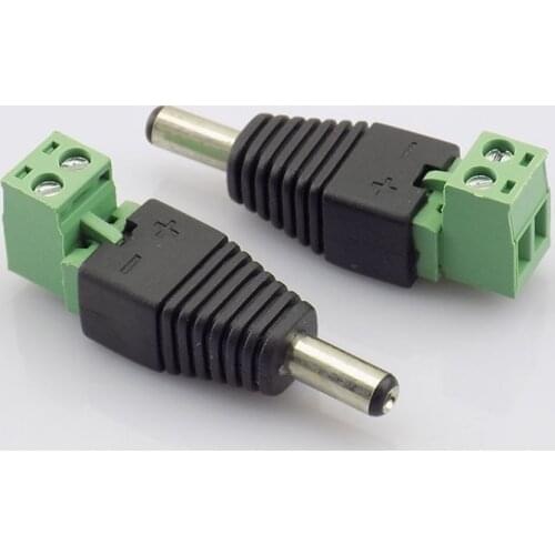 2/5/10pcs 5.5 x 2.1mm DC Male Plug Power Connector Adapter Power Supply for CCTV Camera Accessories Security led strip light