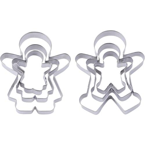 3pcs/set Christmas Stainless Steel Cookie Cutter Boys Shaped Biscuit Mold Fondant Cake Decoating Tools Kitchen Mold