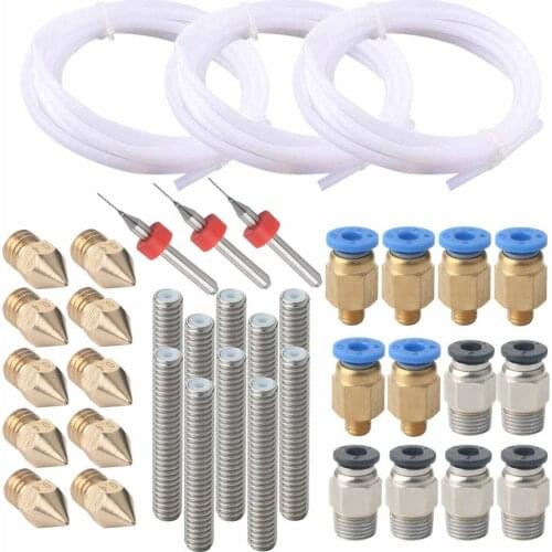 3d 6pcs Pc4-m6 Fittings + 6pcs Pc4-m10 Fittings + 10pcs Nozzle Print Heads + 10pcs Nozzle Throat Tubes + 3pcs Cleaning Needles