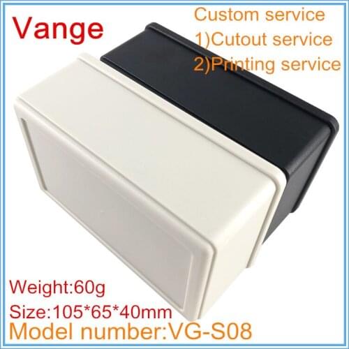 4pcs/lot mould shell enclosure black ABS plastic instrument housing 105*65*40mm footpad included for module device