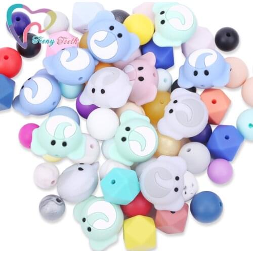 5 PCS Silicone Beads Cute elephant Silicone Teething Beads Accessories silicone rodent Making Necklace Pendant Baby Products