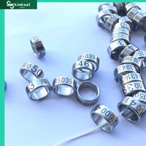 50Pcs 8 mm -11mm Bird parrot Dove Pigeon Copper Aluminum Leg Rings Custom Aluminum Lettering Rings pigeon necklace
