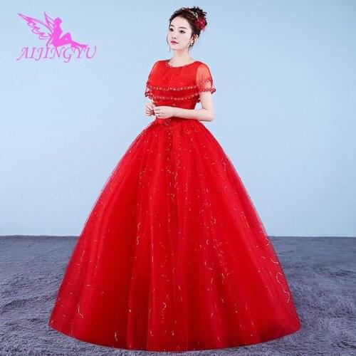 AIJINGYU 2021 gowns Customized new hot selling cheap ball gown lace up back formal bride dresses wedding dress WK744