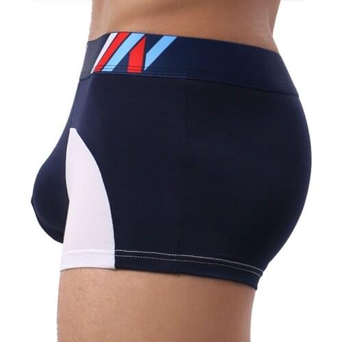 Boxer Shorts Mens Cotton Underwear Men Splicing Boxers Panties Sexy U convex Male Slip Underpants European Size Homme Boxershor