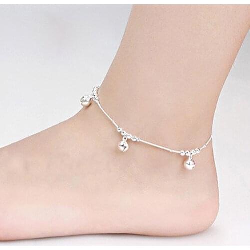 80% Hot Sale Women Fashion 3Pcs Bells 12 Beads Luxury Chain Ankle Bracelet Beach Anklet