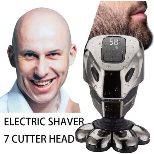 Electric Shaver Razor Trimmer Wet And Dry Bald HeadRazor 7D Head Waterproof LED Display Machine For Men Beard Trimmer Machine