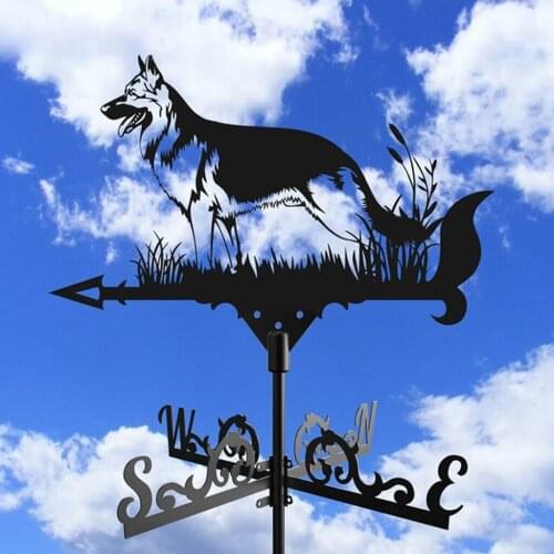 1 Piece Black Stainless Steel Weather Vane Measuring Tool Decorative weather vane Garden Yard decora Garden Yard decora