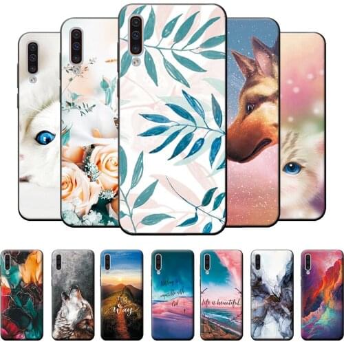 Case For Samsung A50 6.4 inch A505F NEW Fashion Soft TPU Back Cover For Samsung Galaxy A50 A 50 Phone Cases Silicone Bumper Wolf