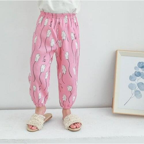 Kids Summer Wide Pants For Little Girls Boys Children Trousers Oversize Funny Baggy Pants With Print Baby Clothes 2 To 7 Years