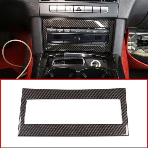 For Mercedes Benz E Class W212 2014-2015 ABS chrome Carbon fiber pattern Car Air conditioning button frame Car Accessories 1 Pcs