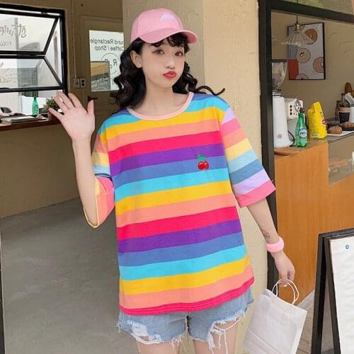 Женские полосатые футболки DROWYD China At AliExpress