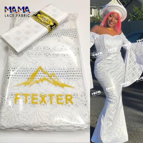 Factory Outlet !!! 2.5+ 2.5 Yards African Lace Fabric 2021 Top Quality Swiss Voile Lace In Switzerland With Bazin Riche Original