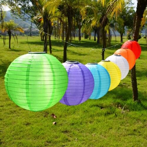 Garden Outdoor Solar Fairy Lights LED Festival Lanterns Hanging China Celebration Lamp Waterproof 7 colors Landscape Lighting