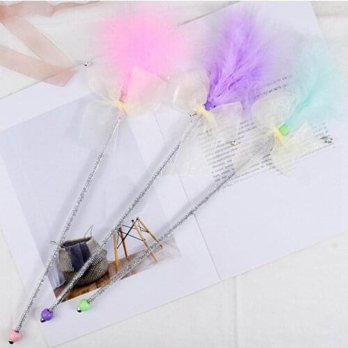 Outgeek Cat Toy Feather Cat Teaser Wand Kitten Toys with Bell Funny Interactive Pet Toys for Cats Pet Product