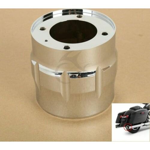 Motorcycle Black/Chrome Contrast Cut Exhaust End Cap For Screamin 4"Eagle Slip-On Eagle Mufflers Single NEW