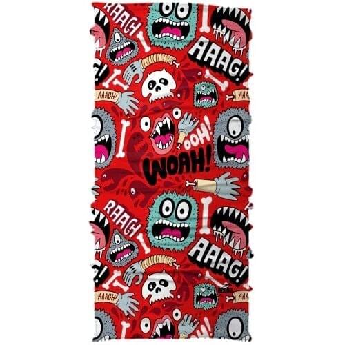Necko Red Monsters Buff Bandana Face Mask-DN0362 444980194