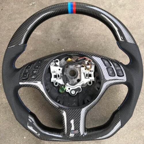 Carbon Fiber Perforated Leather Steering Wheel Assembly For BMW Old 3 Series M E46 1998-2005 Replacement