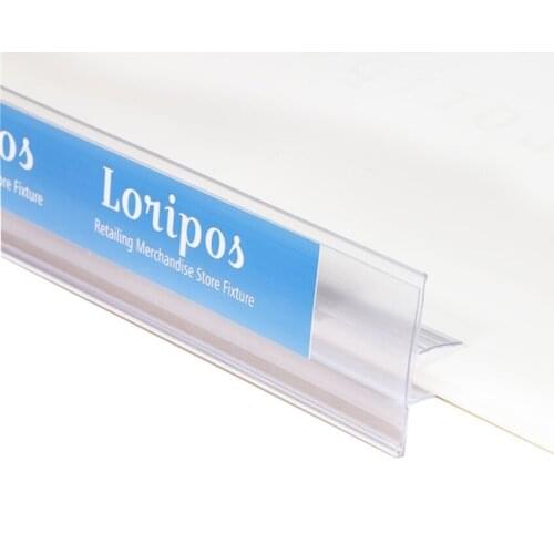 POP middle clamp Merchandise ticket tag label sign clip data strip glass wood shelf label holder strip Shelf talker banner cover