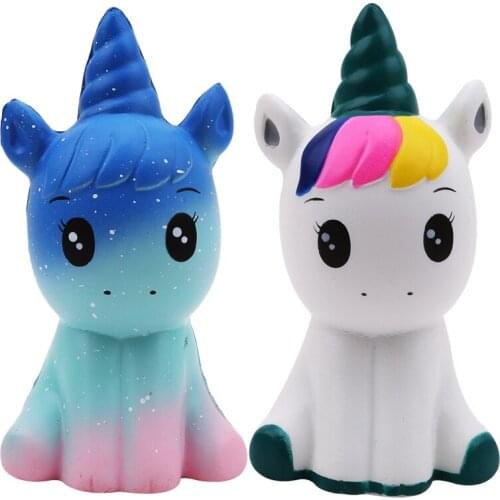 New Jumbo Kawaii Cute rainbow Unicorn/Horse Super Slow Rising Phone Strap Pendant Cream Scented Bread Cake Kid Toys