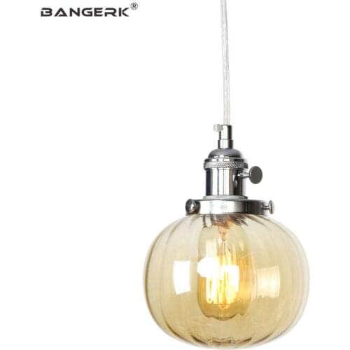 Retro Edison LED Hanging Lamp Industrial Vintage Loft Pendant Lights Iron Glass Adjust Switch Dining Room Home Decor Lighting
