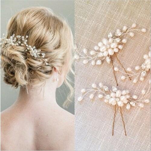 Crystal Pearl Bridal Hairbands Headpiece Hairpins for Women girls Bride Pearl dress Hair clips headband girls Hair Accessories