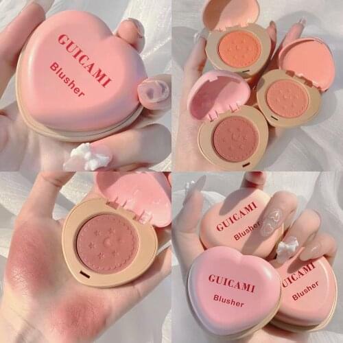 Heart Sharp Blush Peach Pallete Face Blush Mineral Pigment Palette Cream Blusher Face Red Shadow Cosmestics Highlight Powder