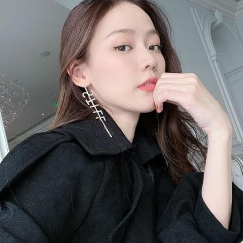 Fashionable and exquisite Rhinestone womens Pendant Earrings shiny crystal letter combination girl party Pendant Jewelry Gift