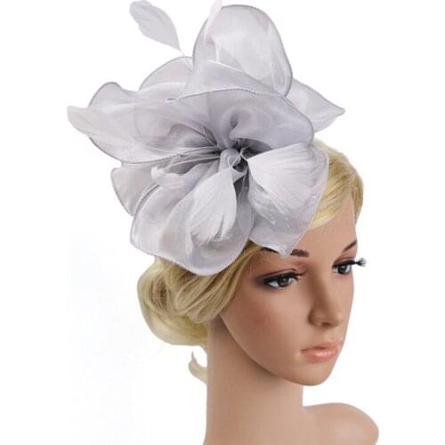 Hat Women Flower Feathers Headband or A Hair Clip Cocktail Tea Party Headwewar for Girls Party Bridal Floral Headwear NEW