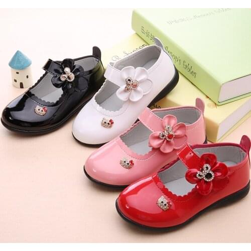 2017 High Quality Girls Wedges Shoes Leather Princess Shoes Girls Student Shoes Children Single Red Child Patent Leather Shoes
