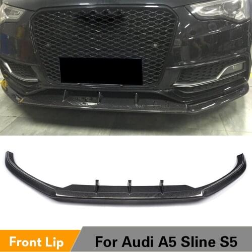Carbon Fiber Front Lip Spoiler Bumper Splitters for Audi S5 8T A5 Sline Hatchback Sedan Coupe 2012 - 2016 Car Styling