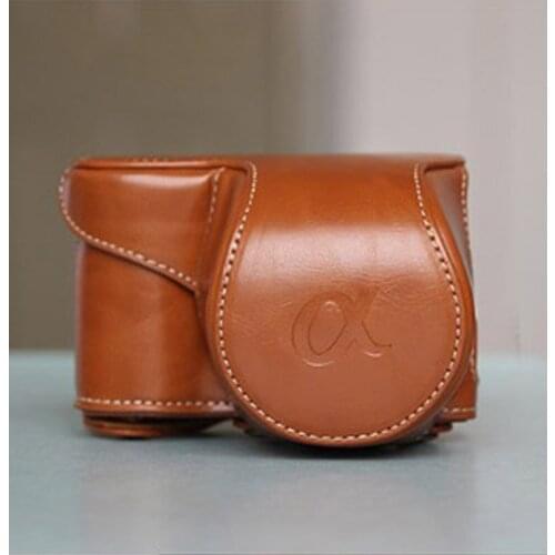 Vintage PU leather Camera Bag Case Cover Pouch for Sony A5000 A5100 16-50mm Lens Camera