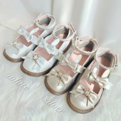 Japanese student sweet lolita shoes vintage round head comfortable women shoes cute lace bowknot kawaii shoes loli cosplay
