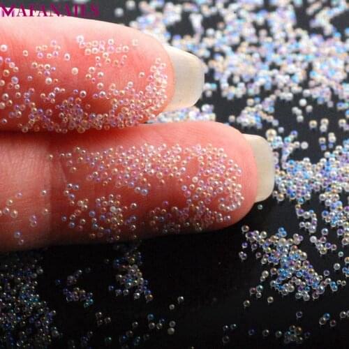 1 Box(10Grams) 0.6-0.8-1MM Caviar Beads Clear AB Micro Crystal Ball No Hole DIY Charm 3D Nail Art Rhinestones Decoration PLA-06