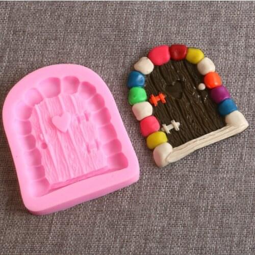 1pcs Stone Door Shape Silicone Mold Fondant Tool For Cake Decorating 3D Silicone Soap Mold Cake Mold Bakeware