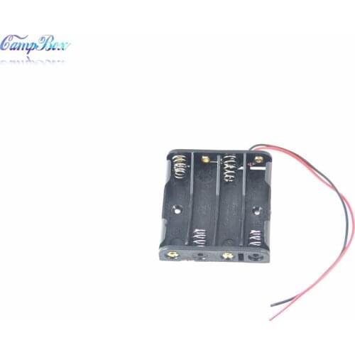 100Pcs 4xAAA Battery Case Holder Socket Wire Junction Boxes With 15cm Wires