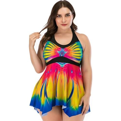 2021new Sexy 2pcs Large Size Women High Waist Bikini Swimsuit Colorful Butterfly Bikini Women Fashion Underwear Beach Dresses