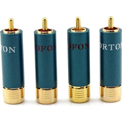 4pcs/lot 24K Gold-plated HIFI RCA Plug Hi-end Ortofon Reference 8NX RCA Connectors
