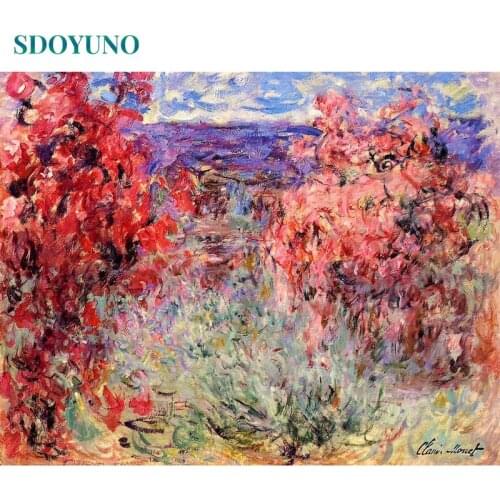 SDOYUNO 60x75cm Abstract Oil Painting By Numbers Kits Flowers DIY Pictures By Numbers On Canvas Frame Hand Painting Home Decor