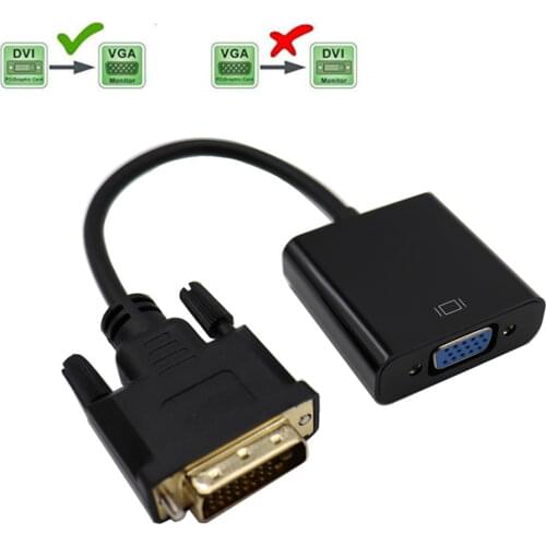 Full HD 1080P DVI to VGA Adapter DVI-D Male to VGA Female Adapter 24+1 25Pin to 15Pin Cable Converter for PC Computer Monitor