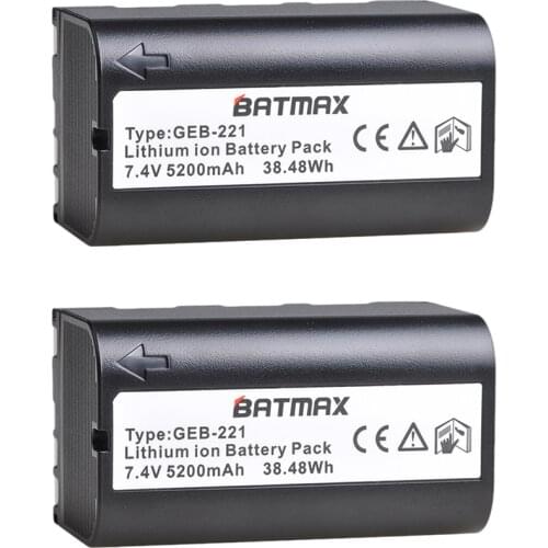 2Pcs 7.4V 5200mAh GEB221 Battery for TPS1200 total Station and GPS