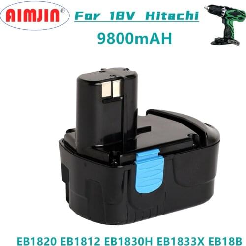 Power Tool 18V 9800mAh NI-MH Rechargeable Battery for Hitachi Power Tool Screwdriver Drill EB1820 EB1812 EB1830H EB1833X EB18B