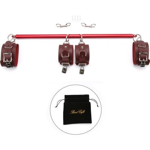 BDSM Bondage Set Adjustable Spreader Bar with Hand-Ankle Cuffs Restraints Position Master Sex Toys for Couples