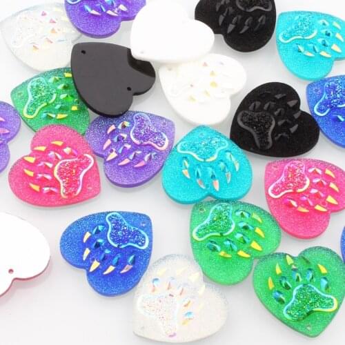 Taidian Beads Work Heart Shape Native Resin Cabochon 25mm Серьга Ремесло Beadwork Braclet Jewelry Design 20pcs/lot