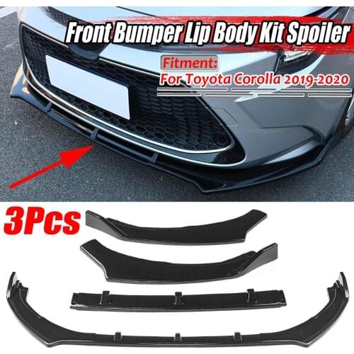 Black/Carbon Fiber Look Car Front Bumper Splitter Lip Diffuser Body Kit Spoiler Guard Protection For Toyota Corolla 2019-2020
